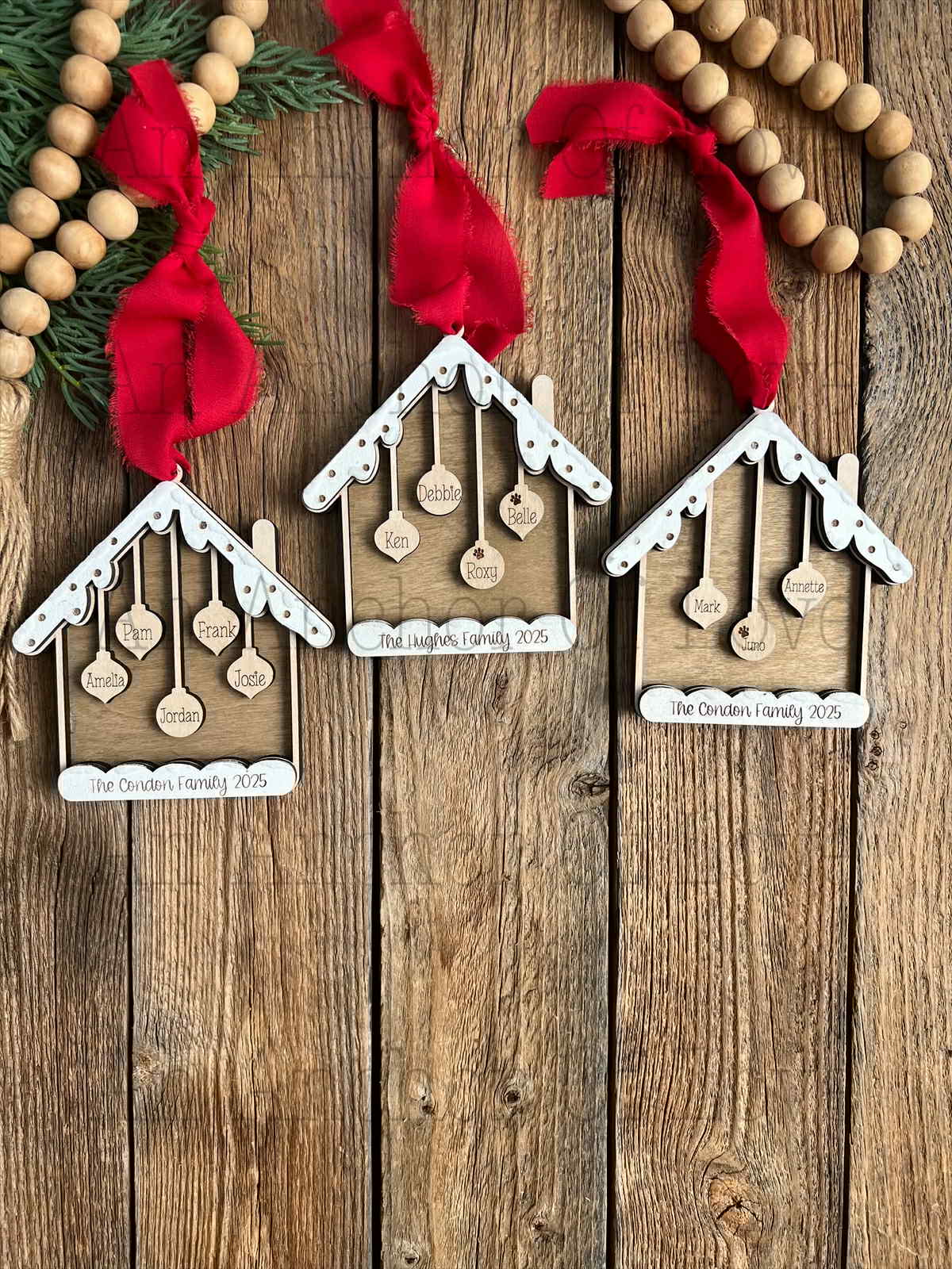 Personalized Family house Ornament | Family Christmas Gift / 2025 Christmas ornament /-up to 11 names - personalized gift