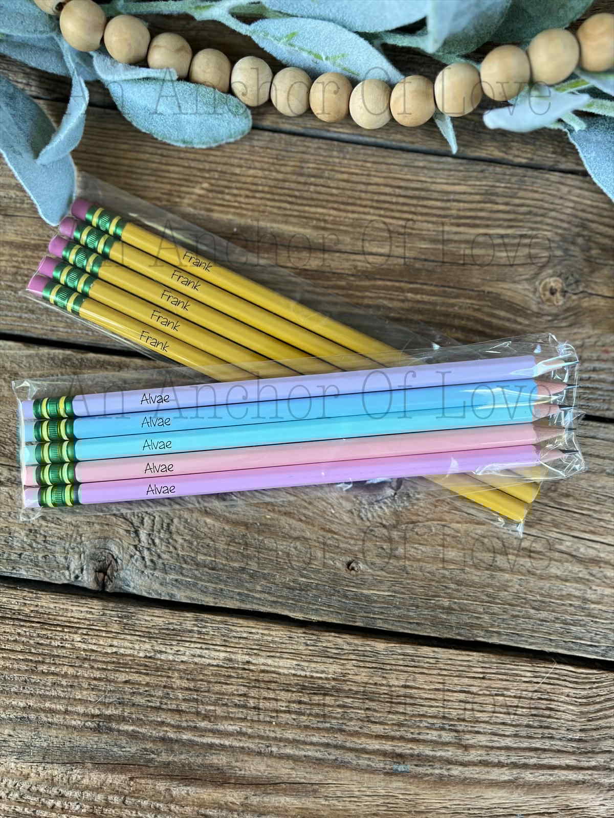 Personalized 5 Custom Engraved Pencils Set of Five Smooth Writing Premium Graphite for School Journaling Bible Study Note Taking or Gifting