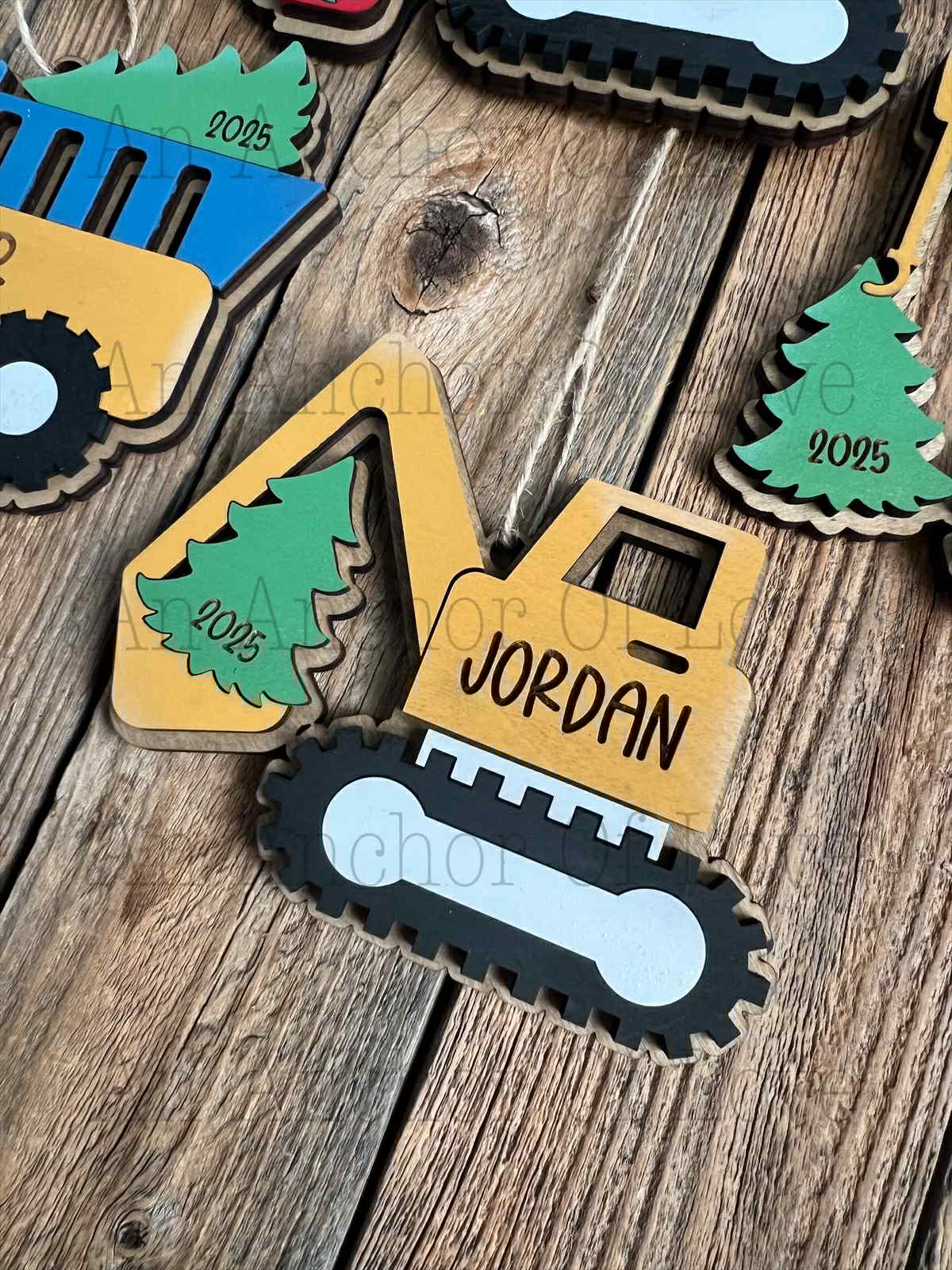 Personalized kids construction Ornament | Kid's Christmas Gift / 2025 Christmas ornament /- personalized gift