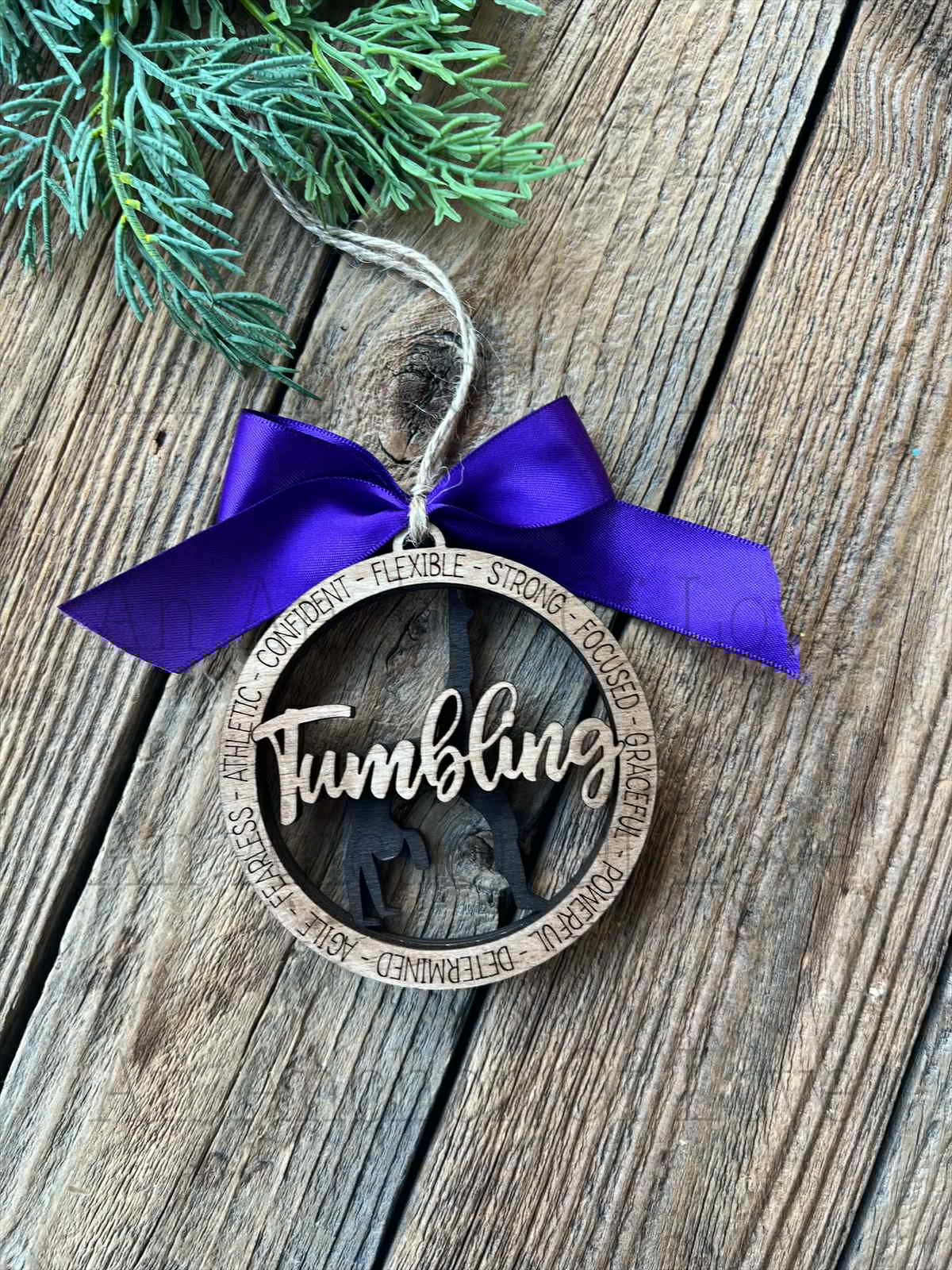 Tumbling Christmas ornament, Layered wood ornament, Tumbling Christmas Gift