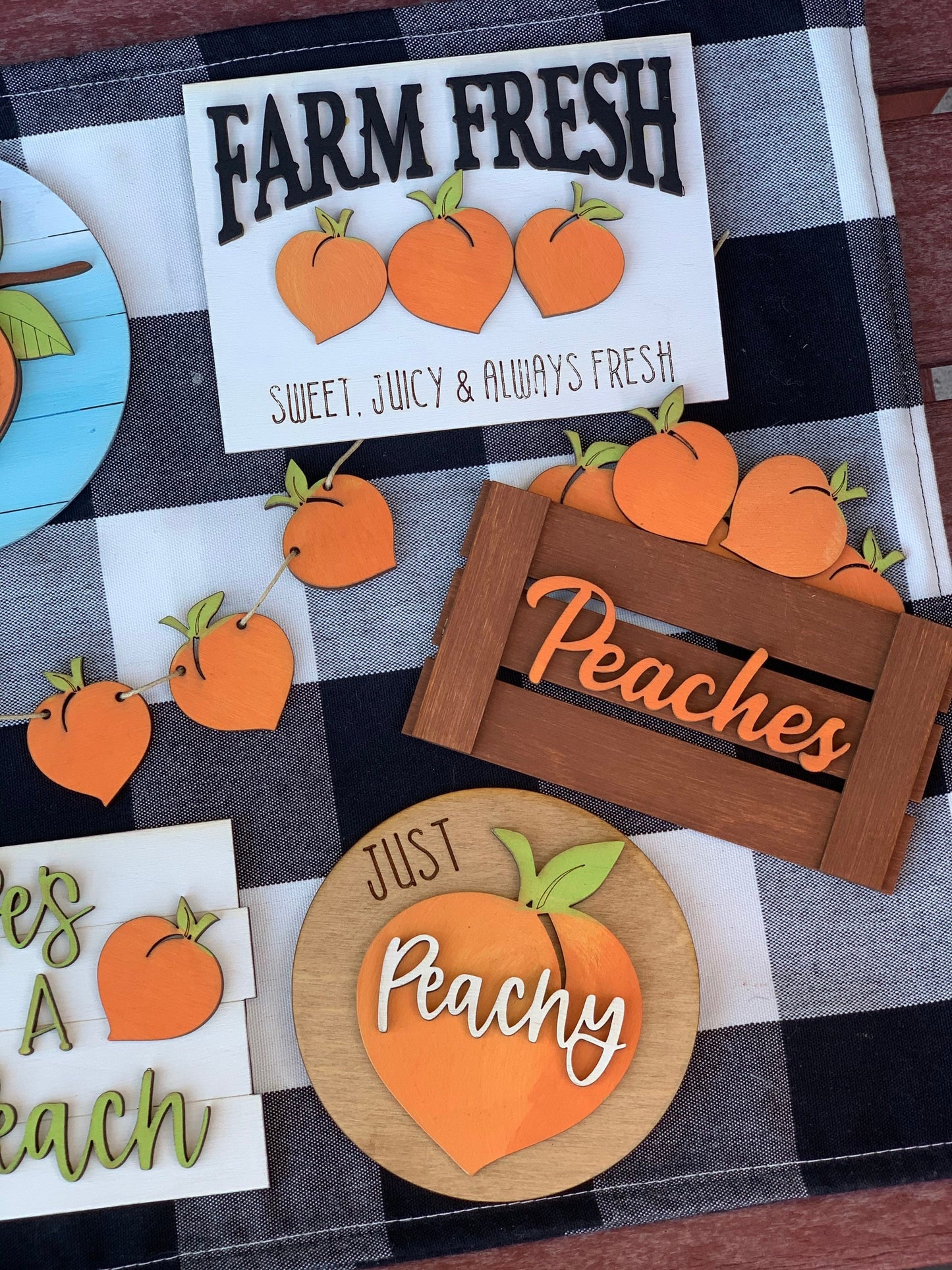 Lifes a peach tiered tray decor