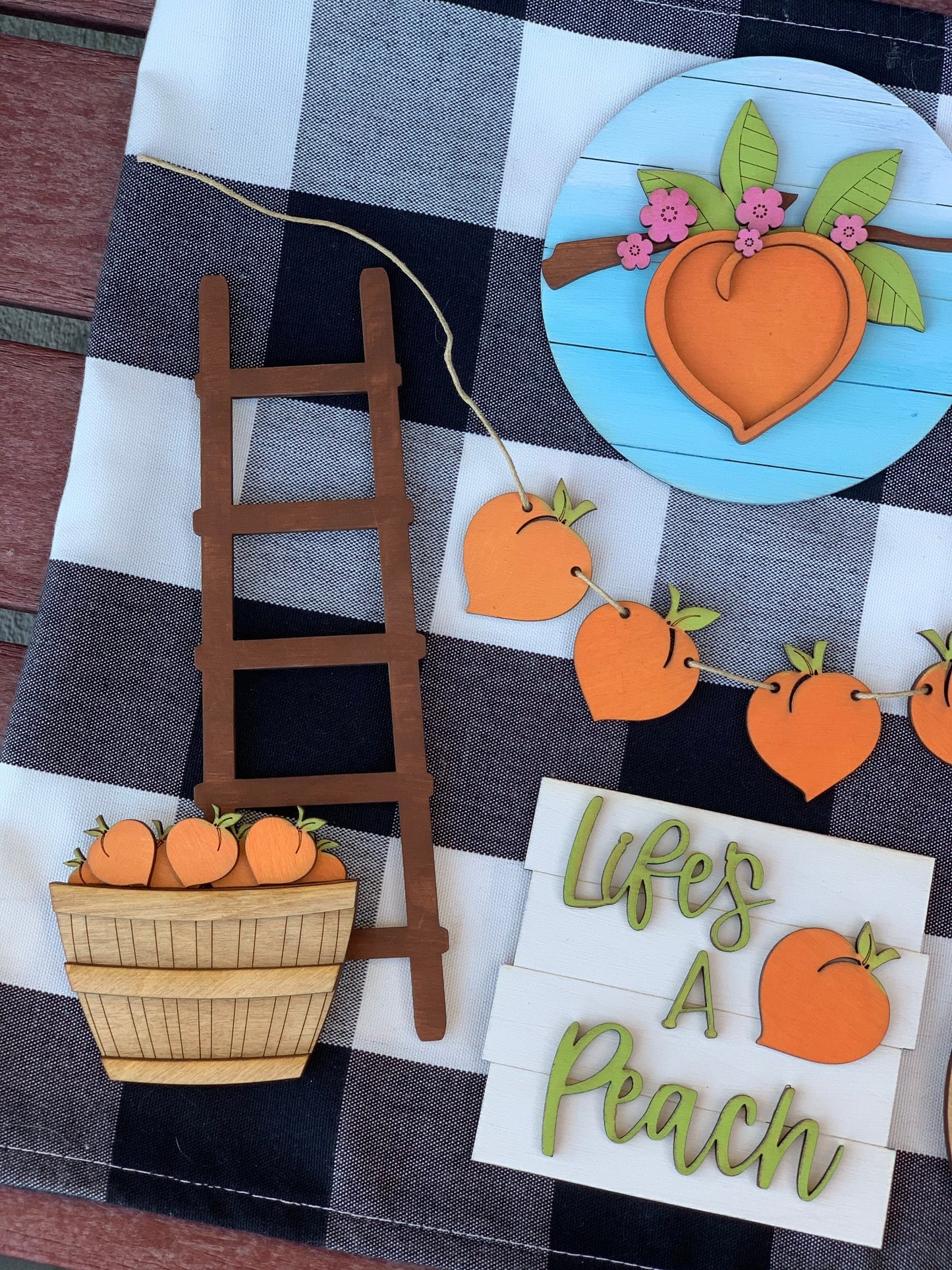 Lifes a peach tiered tray decor