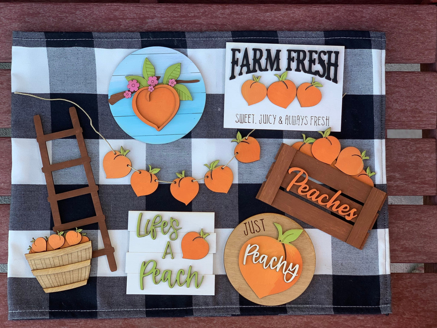 Lifes a peach tiered tray decor