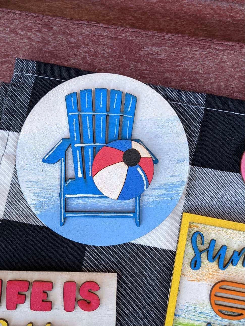 Pool days tiered tray decor