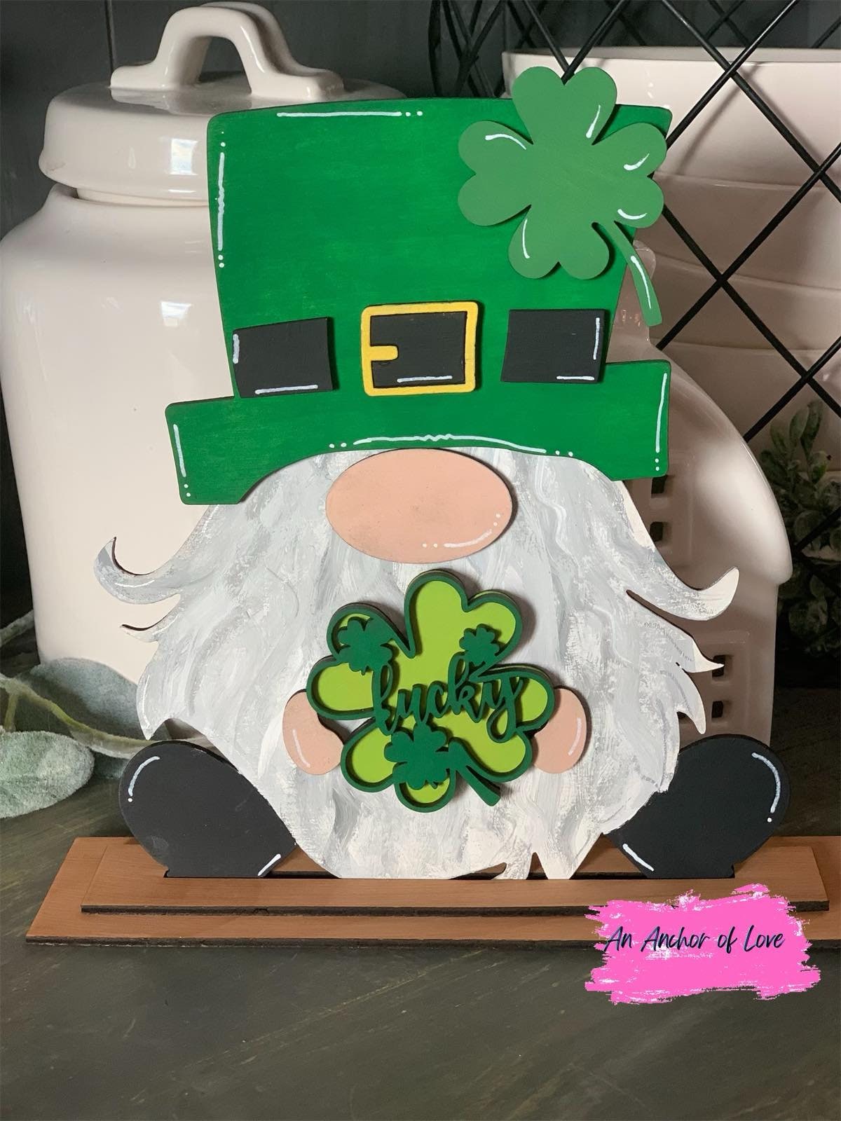 Saint Patrick's Day standing gnome- Saint Patrick's day decor- Standing Gnome sign