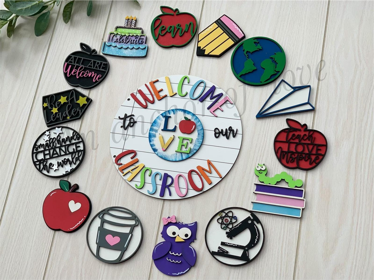 Complete set 15 pieces -Interchangeable welcome to our classroom sign | Teacher Gift | Classroom decor | welcome sign| Interchangeable sign