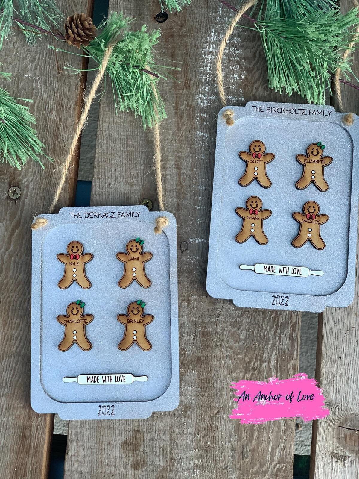 Personalized family gingerbread Christmas ornament /Christmas ornament /-up to 12 names - personalized family gift