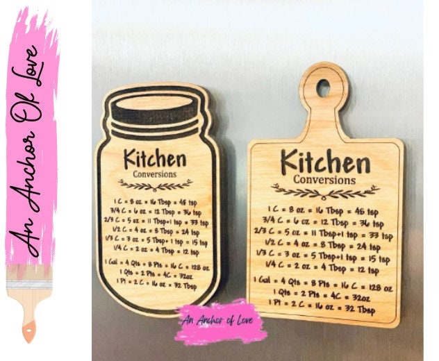 Kitchen conversion magnets-two styles to choose from-makes a great gift