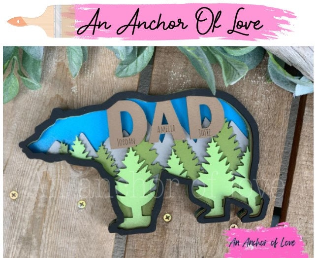 Personalized dad mountain Sign/ Father's Day Gift/Dad can move mountains sign/daddy bear sign