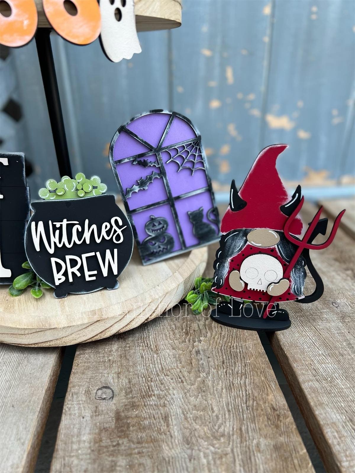 It's October Witches Halloween Tiered Tray Decor-Halloween tiered tray-Halloween Decor
