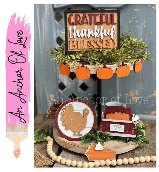 HFarmhouse Fall Tiered Tray Decor Complete Set-Fall Tiered Tray Decor-Fall decorations