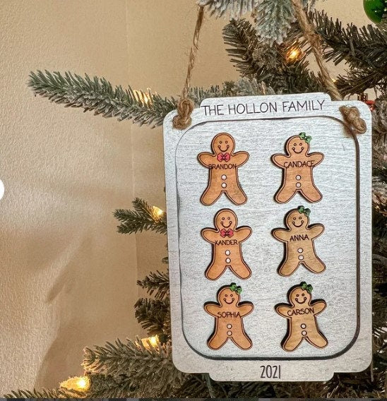 Personalized family gingerbread Christmas ornament /Christmas ornament /-up to 12 names - personalized family gift