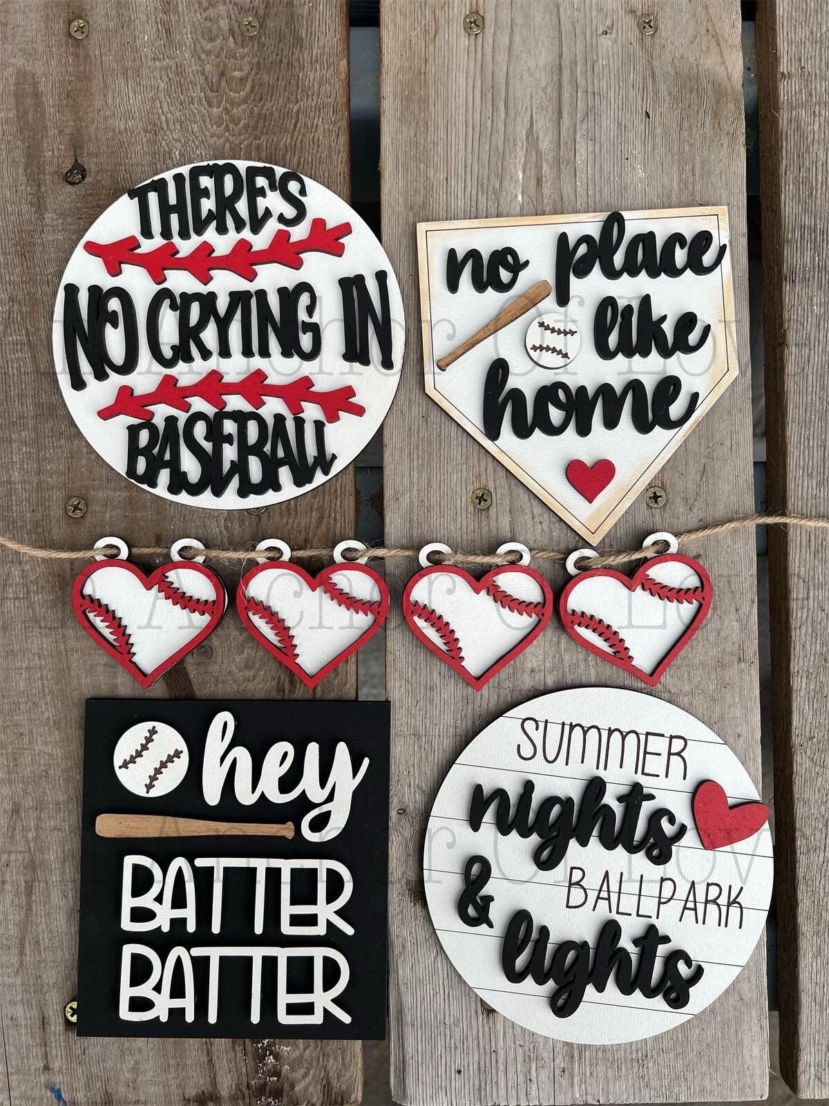 Baseball Tiered Tray Decor | Tiered Tray Bundle | Mini Wood Signs | Tray Decor decor-full set, DIY & individual pieces available