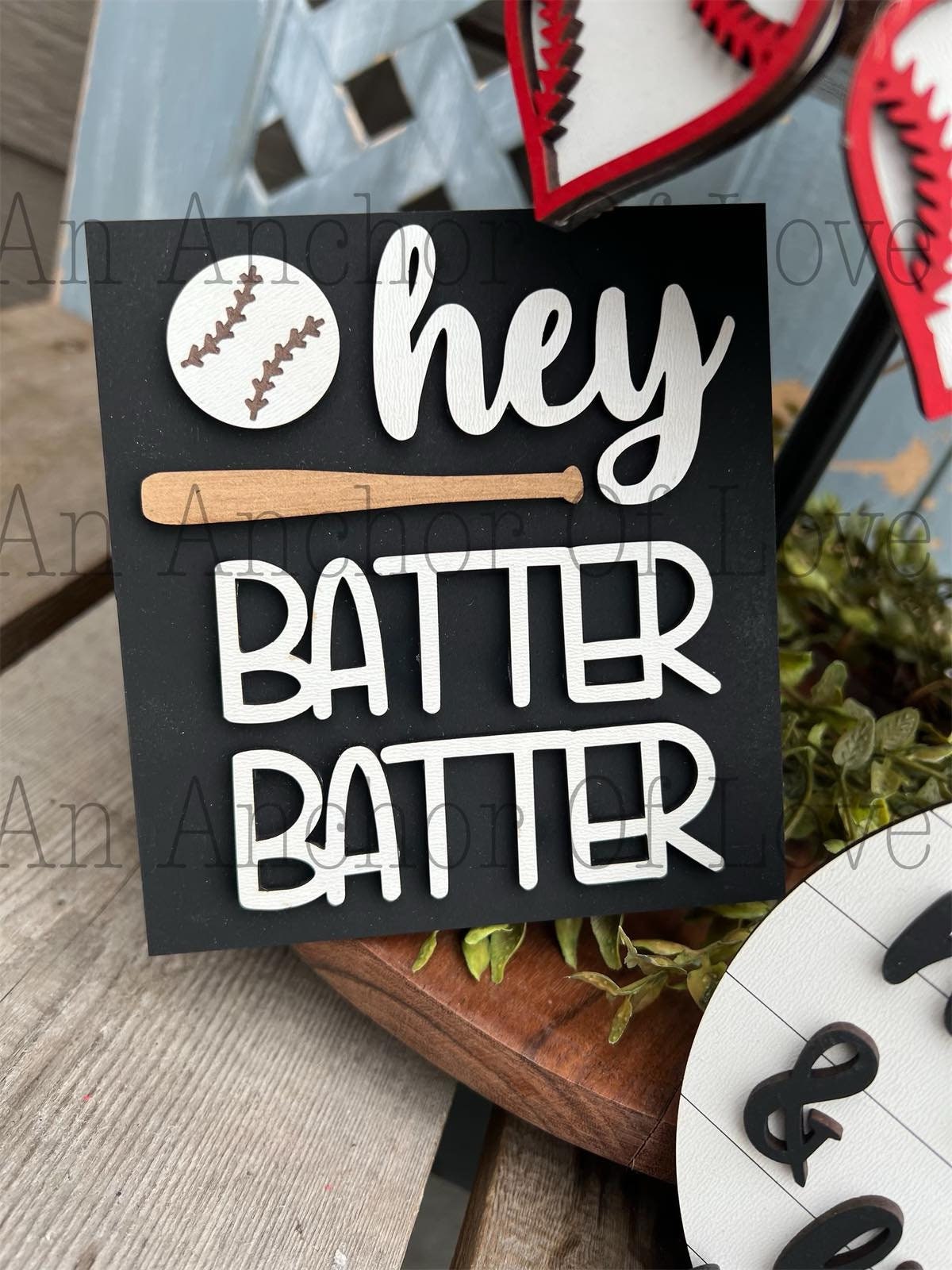 Baseball Tiered Tray Decor | Tiered Tray Bundle | Mini Wood Signs | Tray Decor decor-full set, DIY & individual pieces available