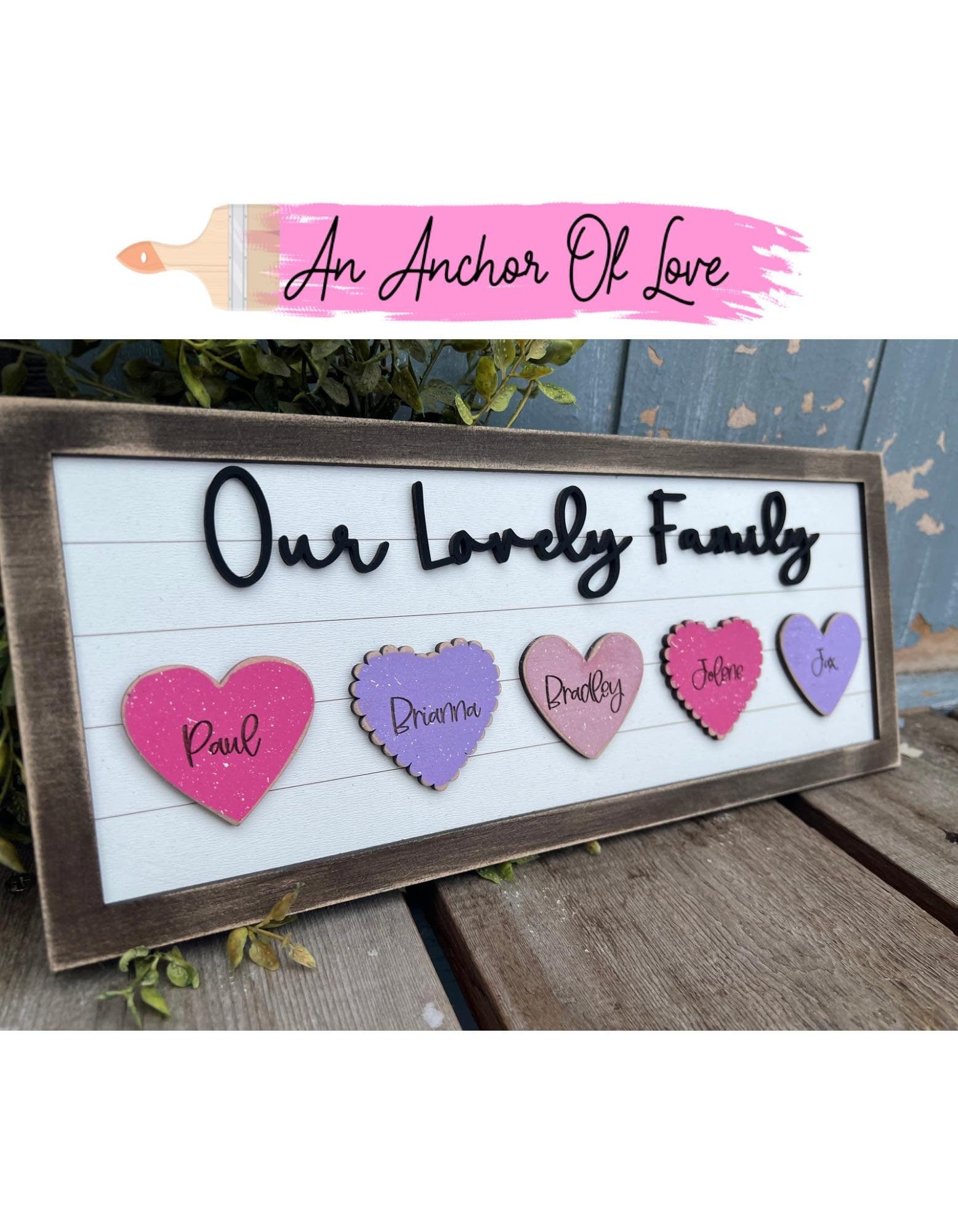 Our Lovely Family Custom Family Sign - family Decor - Personalized Dec ...