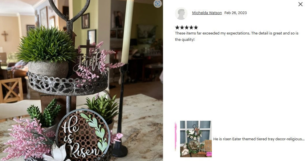 He is risen Eater themed tiered tray decor-religious Easter themed tiered tray decor-full set, DIY and individual pieces available