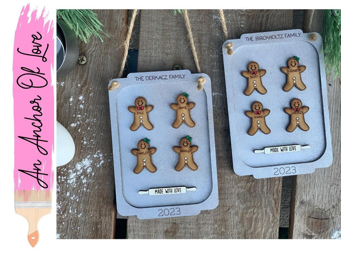 Personalized family gingerbread Christmas ornament /Christmas ornament /-up to 12 names - personalized family gift
