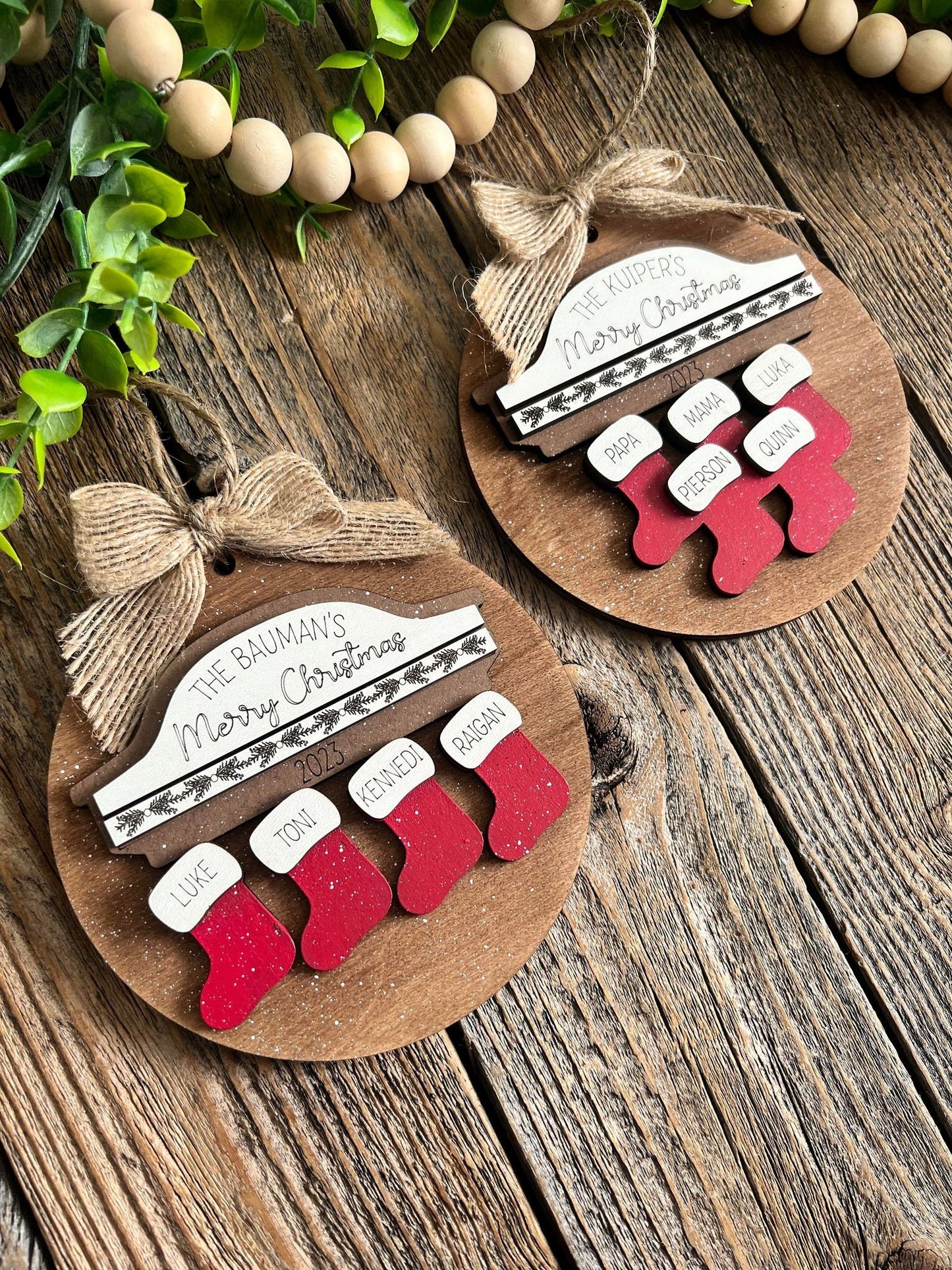 Personalized Family Stocking Ornament | Family Christmas Ornament | Stocking Ornament | Ornament / 2024 Christmas ornament