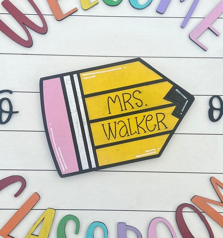 Interchangeable welcome to our classroom sign Personalized Pencil insert ONLY | Classroom decor | welcome sign| Interchangeable sign