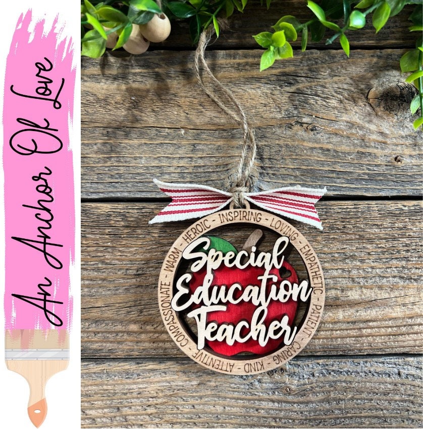 Best Special Education Teacher Gift, Cute Special Ed Teacher Ornament Gift, School Sped Teacher Retro Design Hanging Ornament.