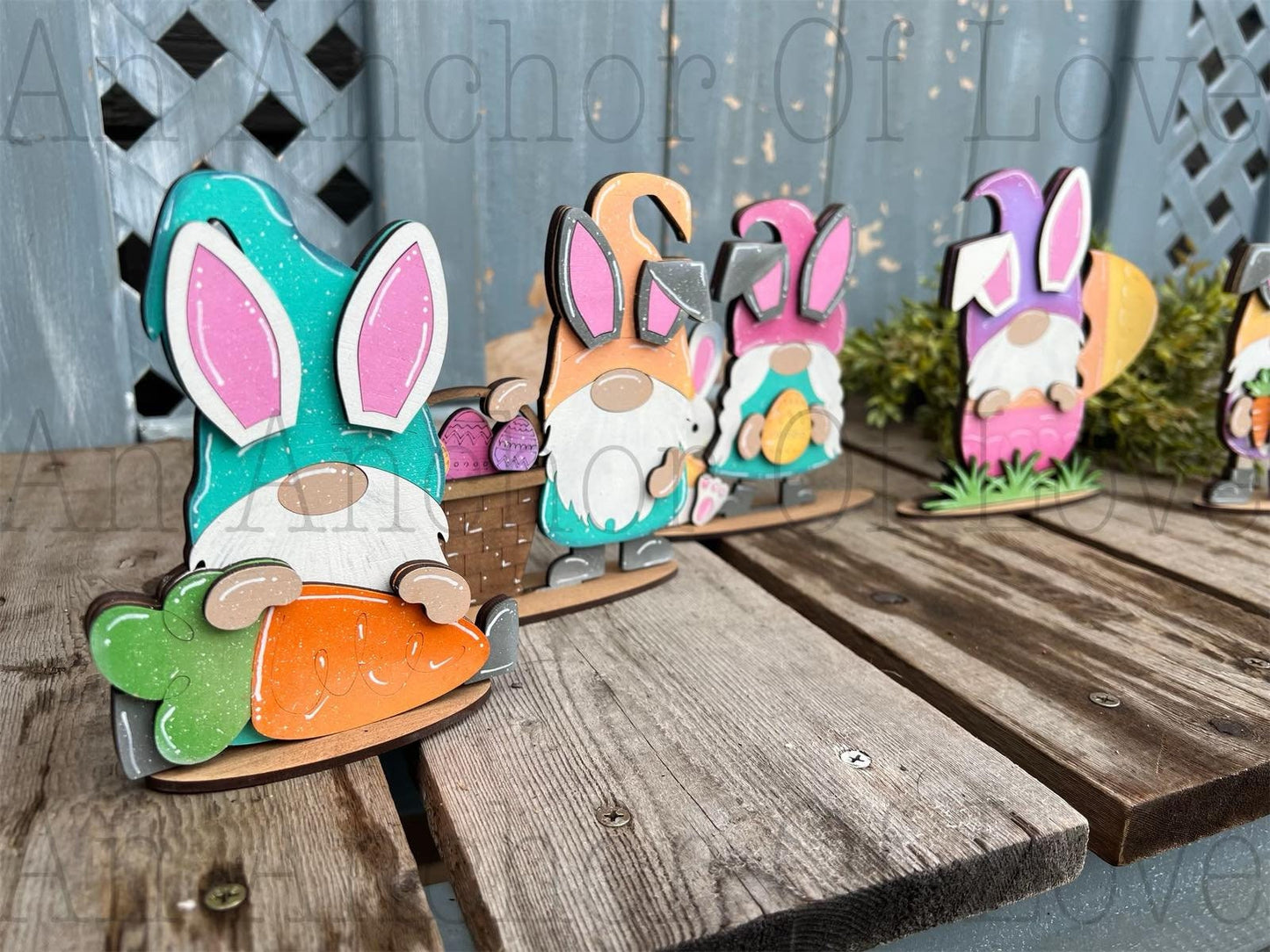 Mini Easter bunny Gnomes tiered tray set-individual pieces, full set and diy available