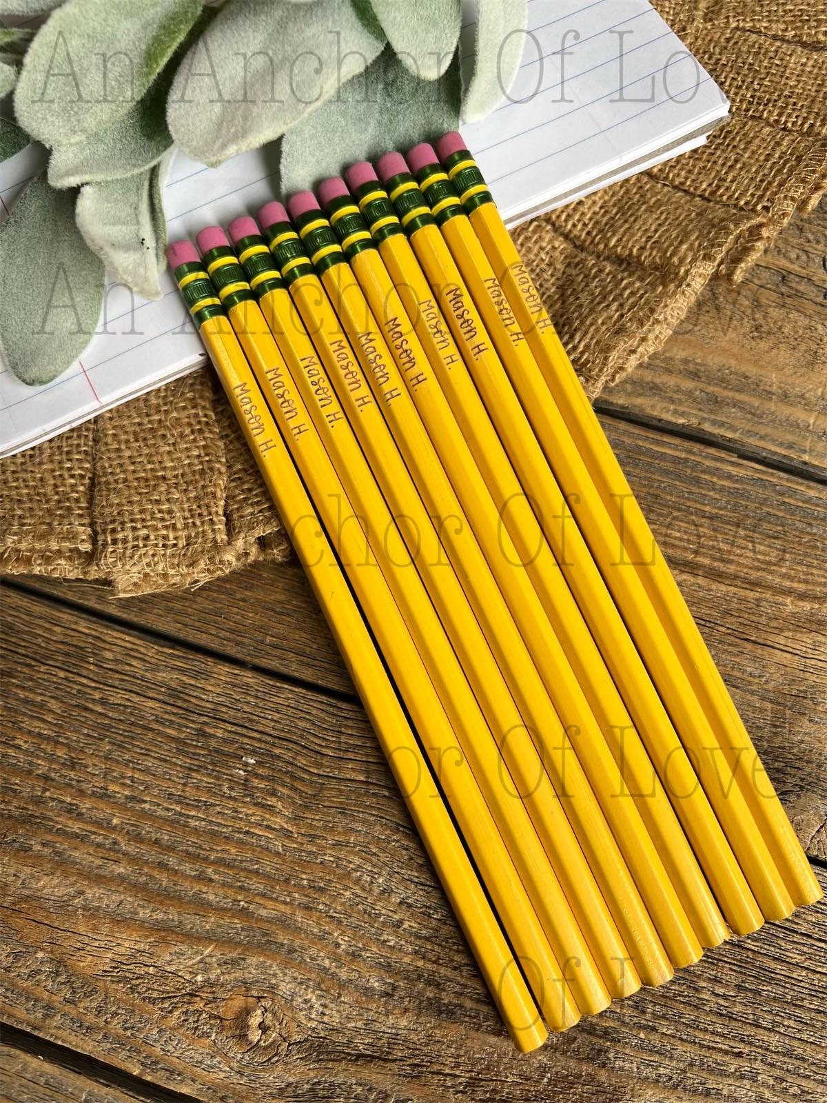 Custom Laser Engraved Wooden pencils-great for back to school-Personalized Engraved Pencils, Ticonderoga #2, pastel color Ticonderoga