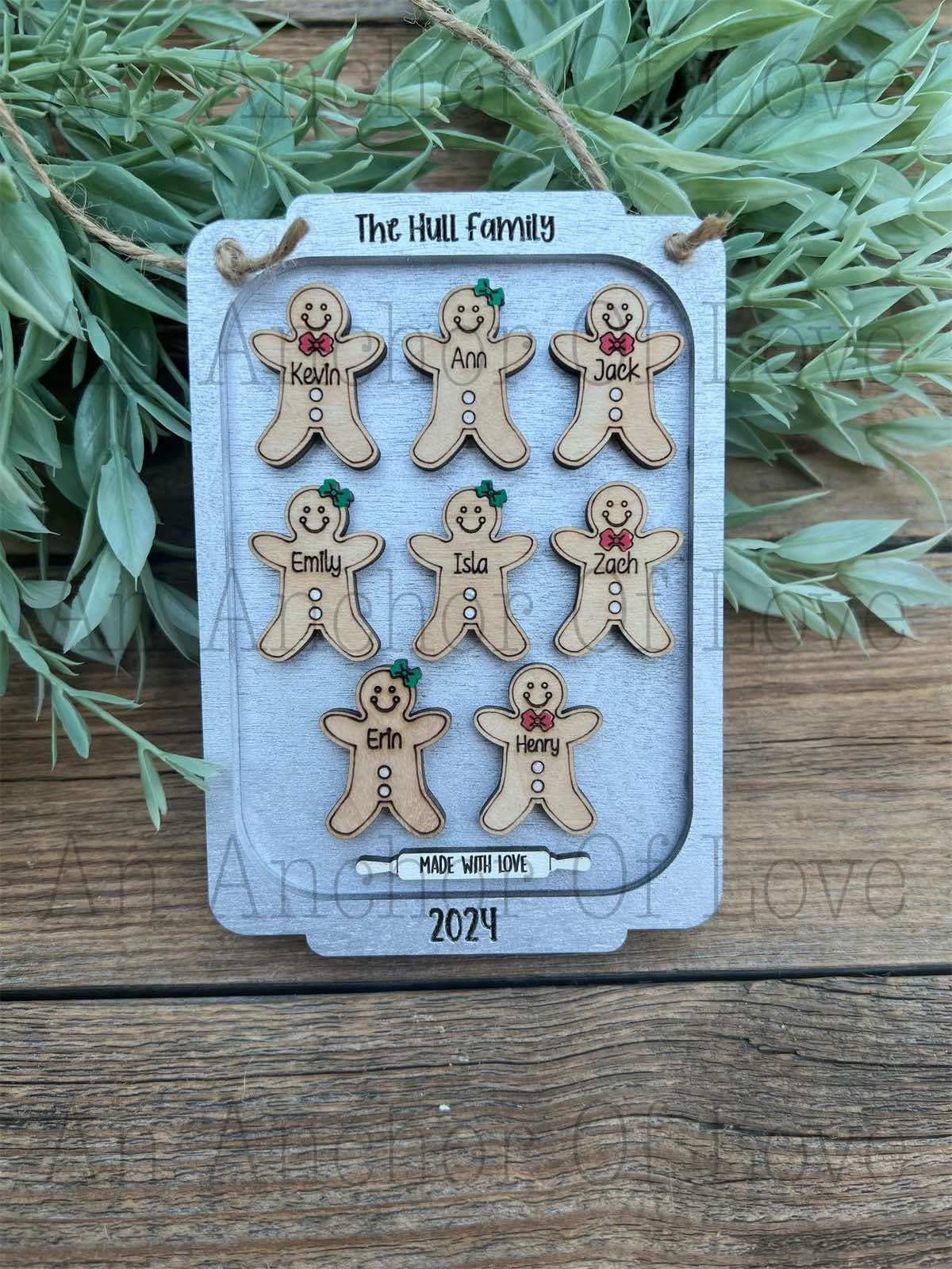Personalized family gingerbread Christmas ornament /Christmas ornament /-up to 12 names - personalized family gift