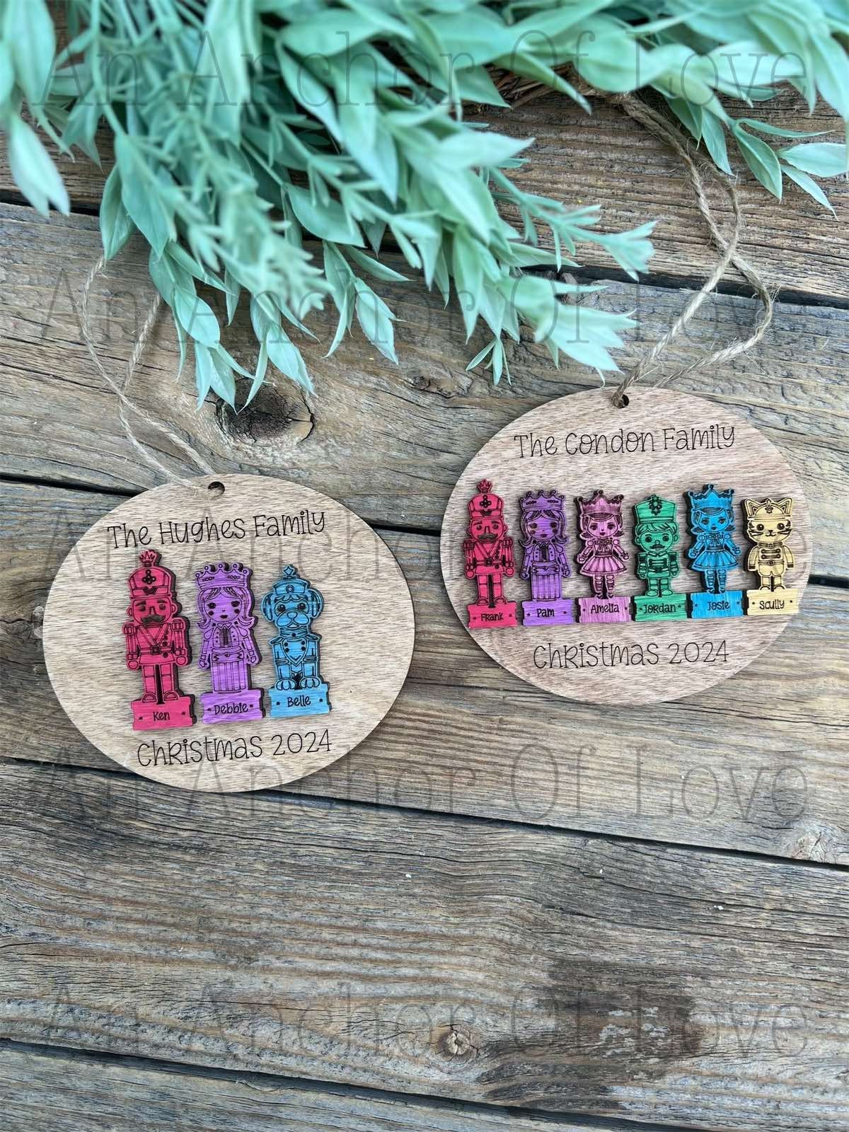 Custom personalized family Christmas nutcracker ornament, Family ornaments, custom ornaments, custom Christmas ornaments, -2024 Ornament