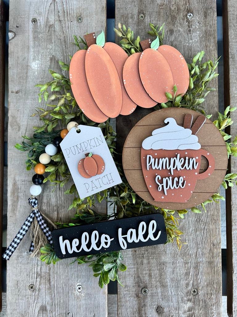 Hello Fall Tiered Tray Decor complete 4 piece set-Fall Tiered Tray Decor-Fall decorations