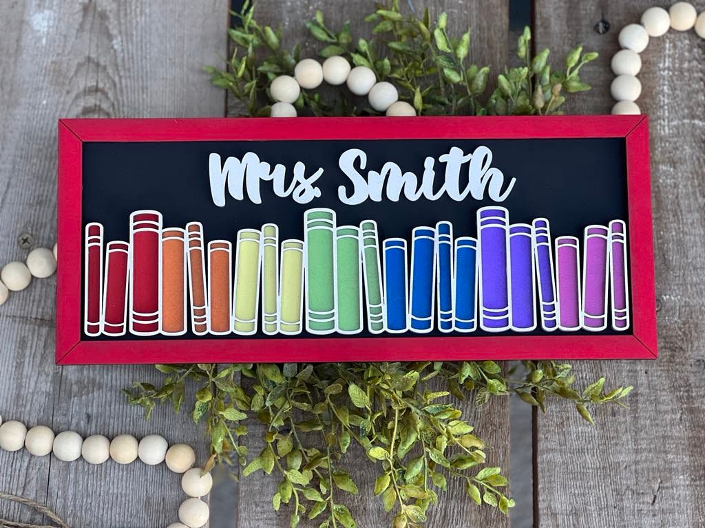 Teachers book sign-Library Sign- Educator Gift- back to school gift