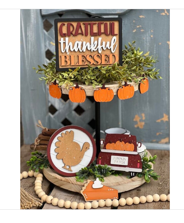 HFarmhouse Fall Tiered Tray Decor Complete Set-Fall Tiered Tray Decor-Fall decorations