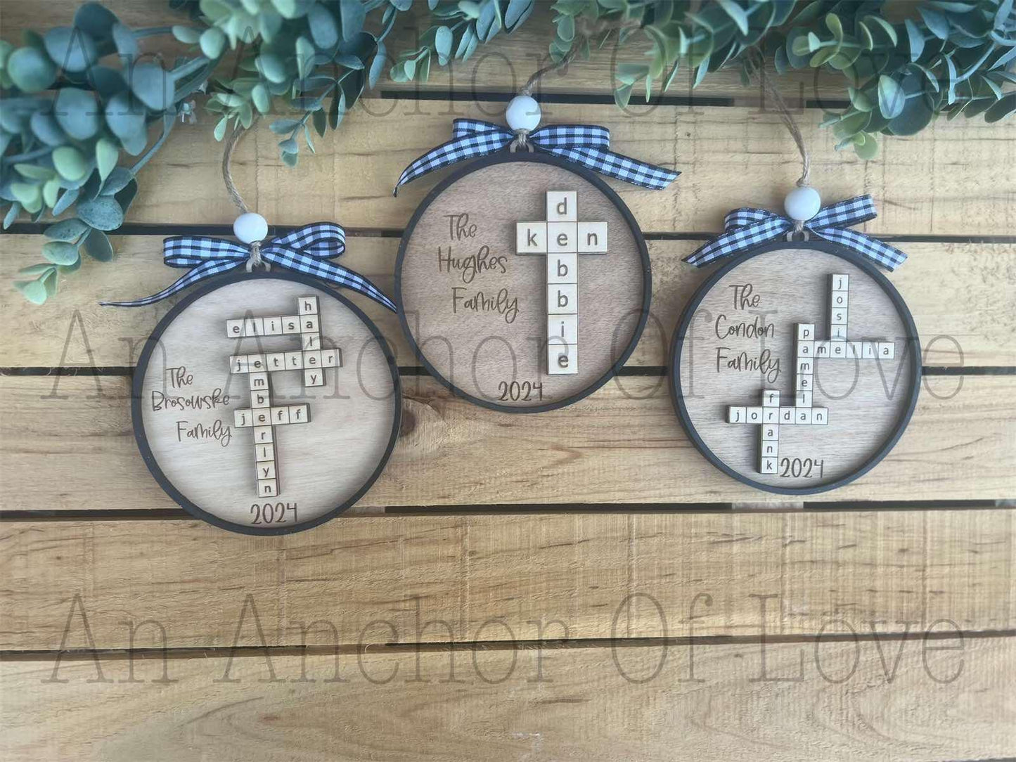 Personalized family scrabble ornament- Christmas ornament / 2024 Christmas ornament /-up to 15 names - personalized family gift