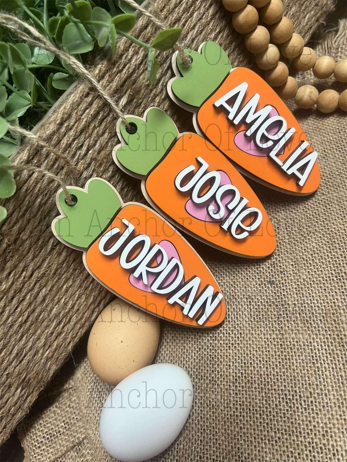Personalized Easter Basket Tag| Easter Basket Name Tag | Carrot Easter Tag | Kids Easter Basket | Easter Basket Tag | Carrot Name Tag