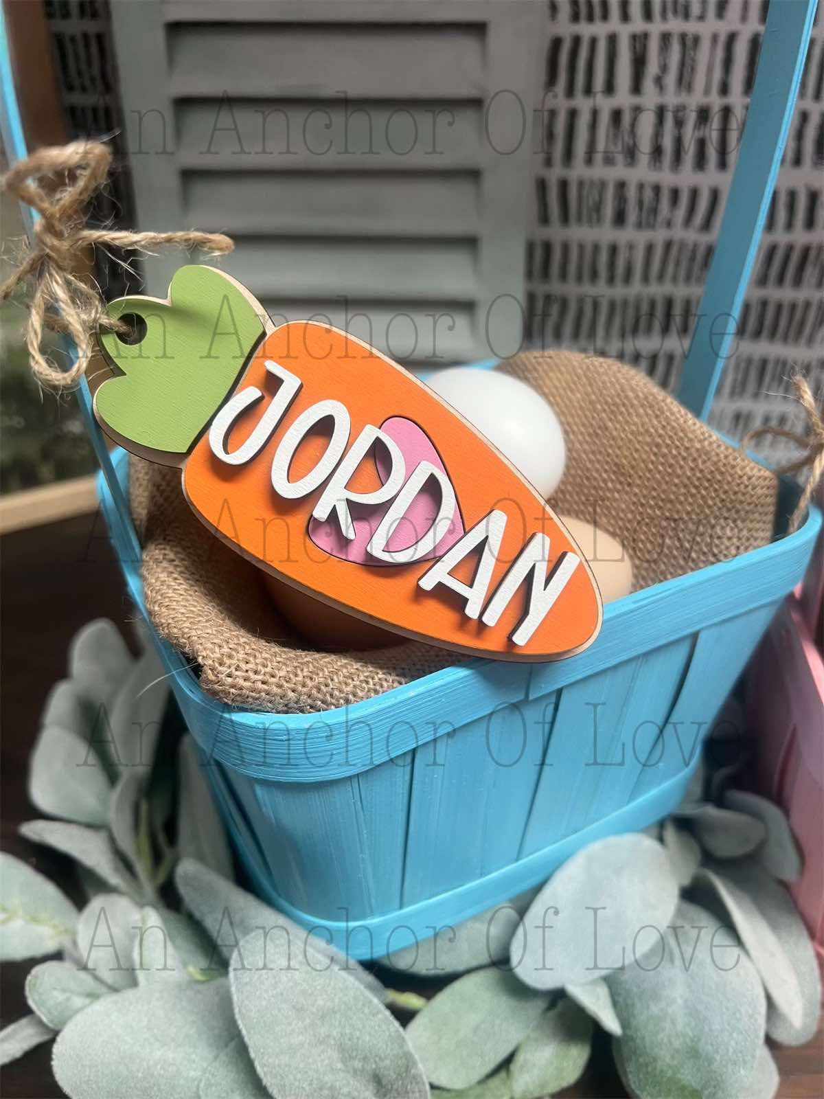 Personalized Easter Basket Tag| Easter Basket Name Tag | Carrot Easter Tag | Kids Easter Basket | Easter Basket Tag | Carrot Name Tag