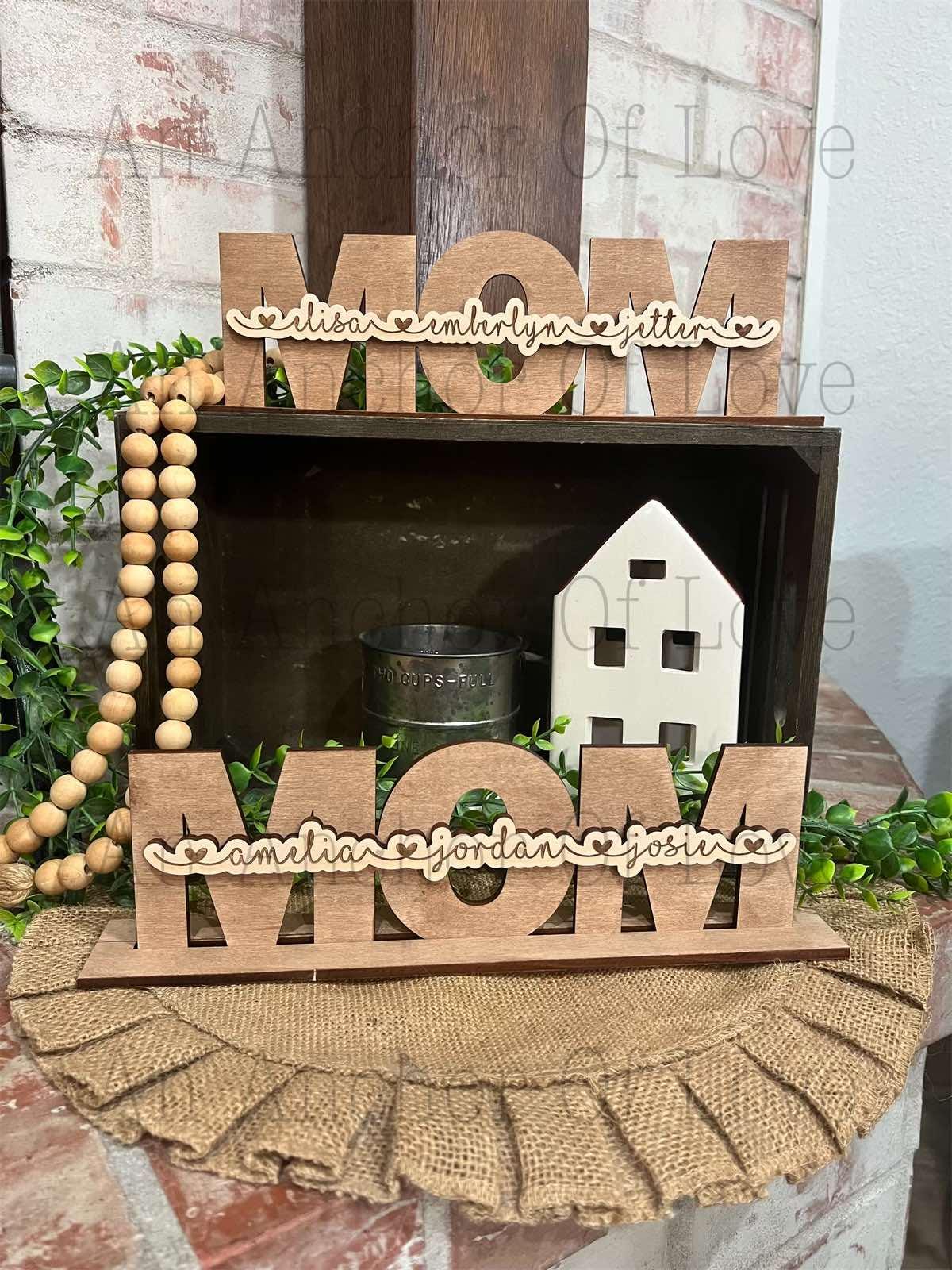 Mom Sign With Kids Names, Personalized Gift for Mom, Mothers Day Gift Idea, Custom Gift for Mom, mothers day gift