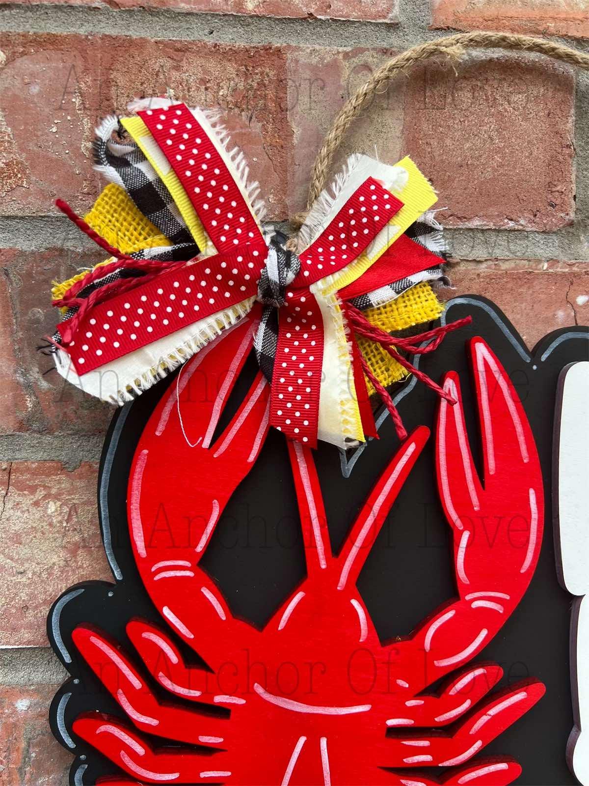 Boil Dat Crawfish Front Door Sign| Crawfish Boil | Crawfish Door Hanger | Boil door hanger | Louisiana Door Hanger | crawfish Door sign