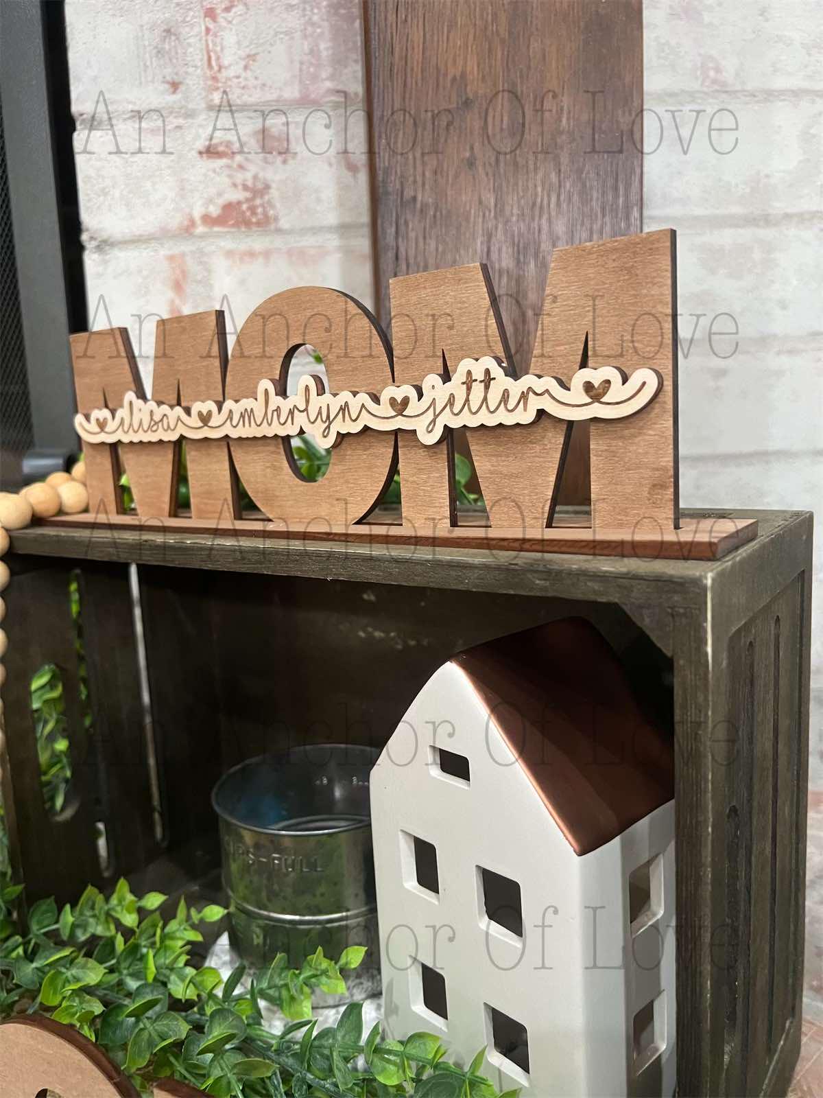 Mom Sign With Kids Names, Personalized Gift for Mom, Mothers Day Gift Idea, Custom Gift for Mom, mothers day gift