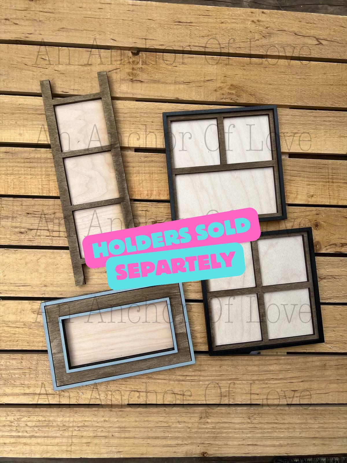 Mini Interchangeable tile Honeybee Highland Cows- Summer ladder- Mini leaning ladder- mini tile bases- mini ladder- tiered tray ladder