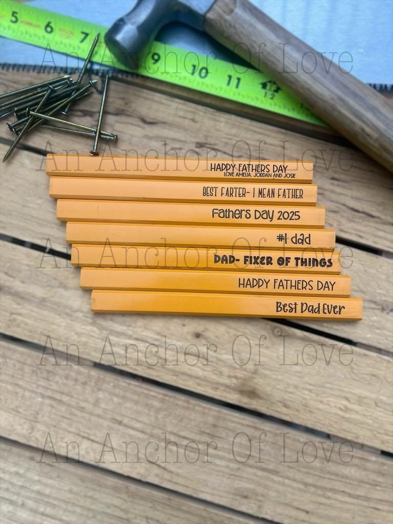 Personalized Engraved Carpenter Pencil, Custom Construction Pencils, Graphite Pencils, Dad Present, Father Gift, Husband Personalized Pencil
