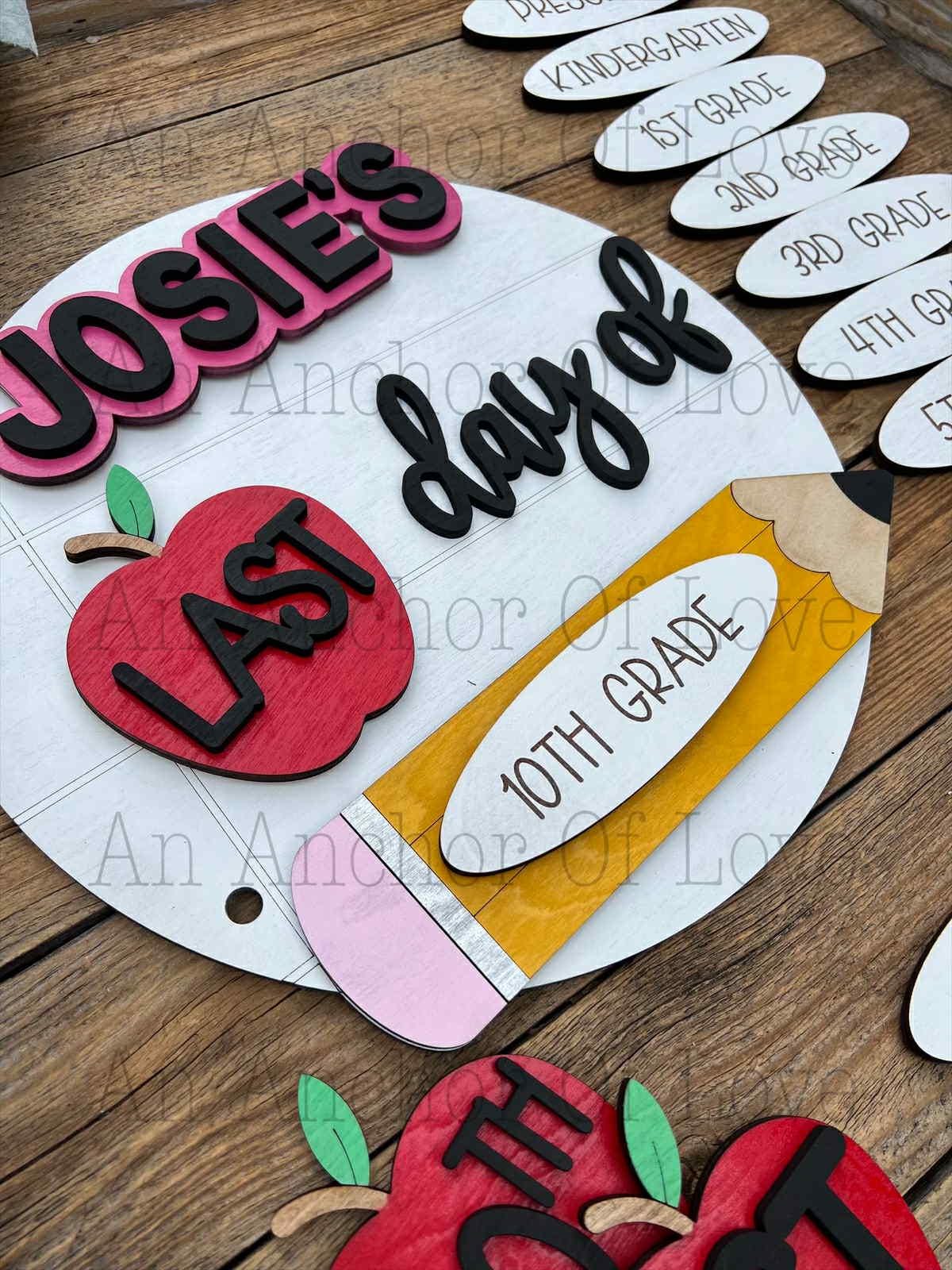 Personalized First Day of School Photo Prop, Interchangeable School Milestones sign, Back to School Sign Kit, School Milestones FastShip!