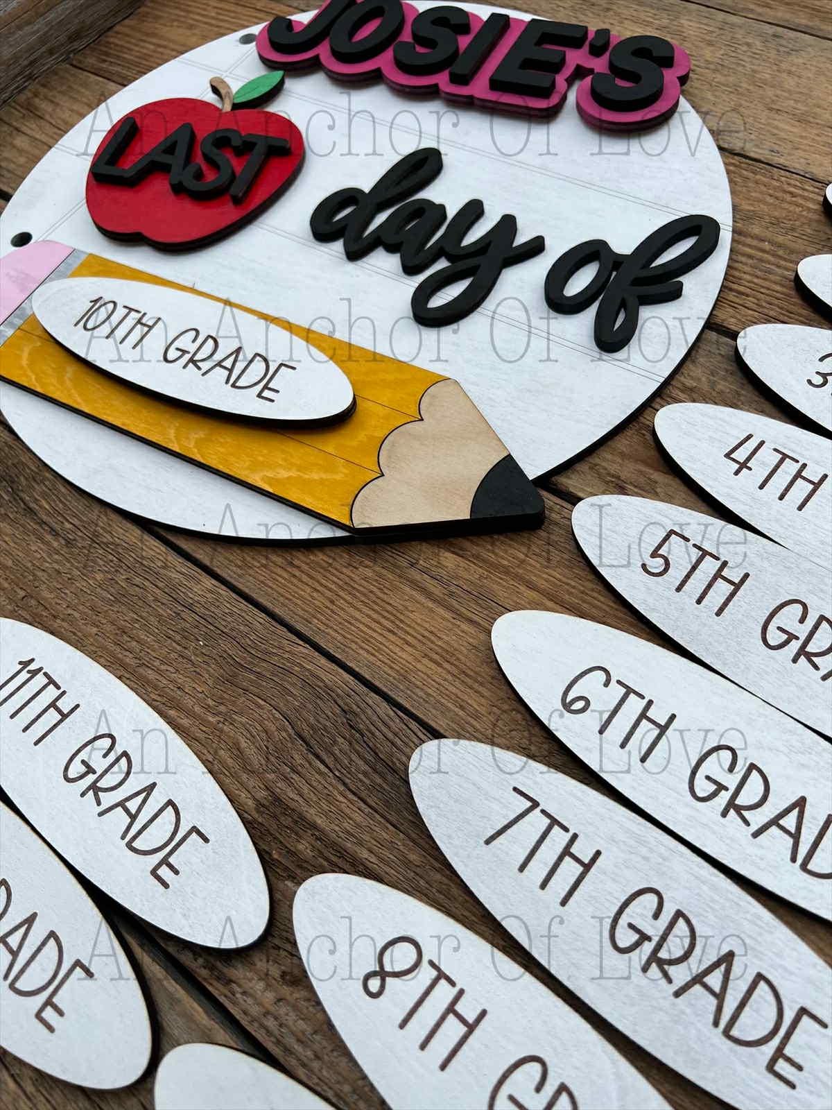 Personalized First Day of School Photo Prop, Interchangeable School Milestones sign, Back to School Sign Kit, School Milestones FastShip!