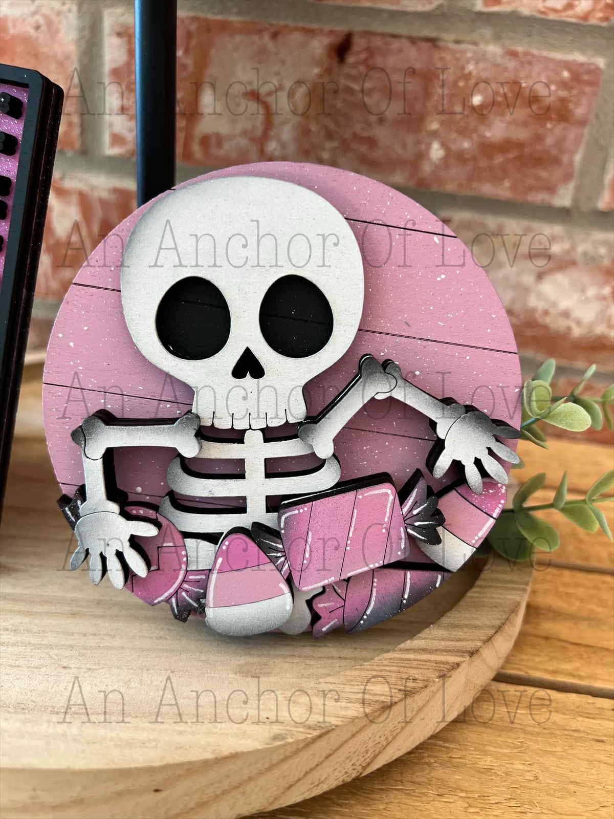 Pink Halloween Tiered Tray Decor - Pink Halloween Tiered Tray set - Halloween Signs - Pastel Halloween Decor - Girly Halloween