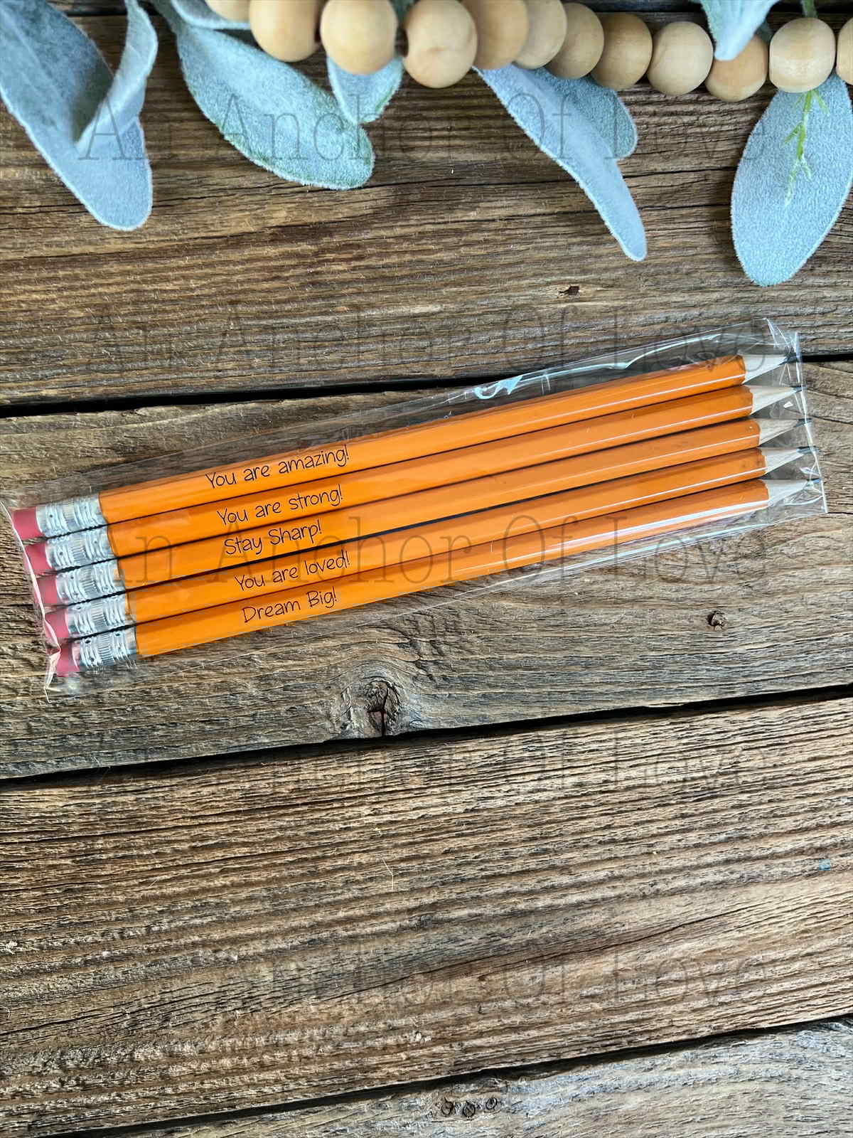 5 affirmation Pencils Set of five Smooth Writing Premium Graphite for school, Journaling Bible Study Note Taking or Gifting