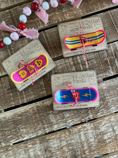 Ready to Ship!! Mini Skateboard Valentine Day Card | Kids Valentine's Day Party goodies | Classroom Valentine Cards | Skater kids