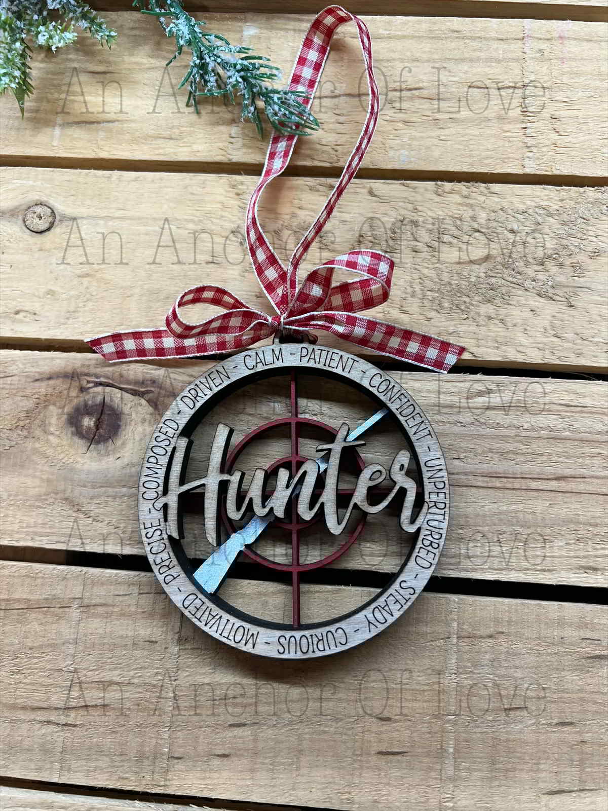 Hunter Christmas Ornament, Wood Ornament, Gift for men