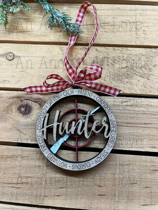 Hunter Christmas Ornament, Wood Ornament, Gift for men