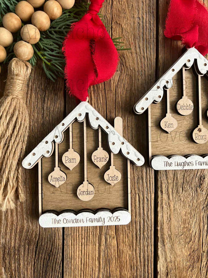 Personalized Family house Ornament | Family Christmas Gift / 2025 Christmas ornament /-up to 11 names - personalized gift