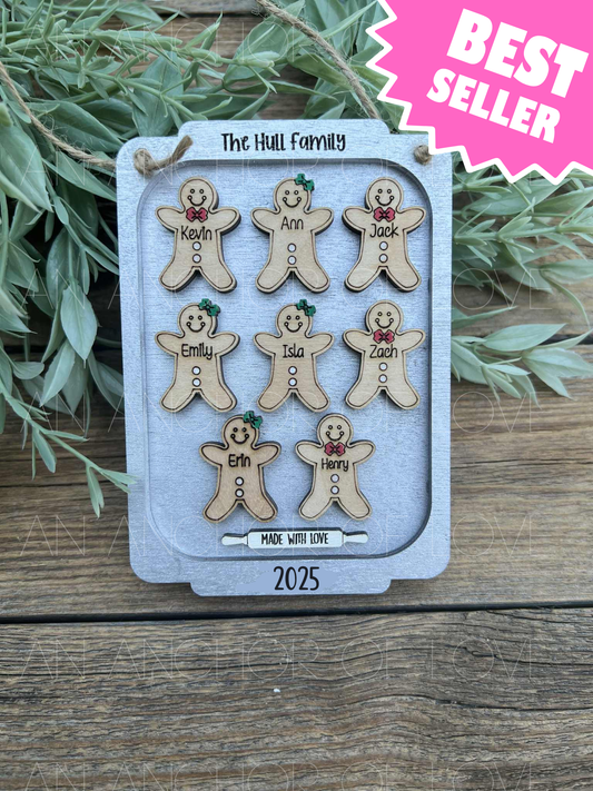 Personalized family gingerbread Christmas ornament /Christmas ornament /-up to 12 names - personalized family gift