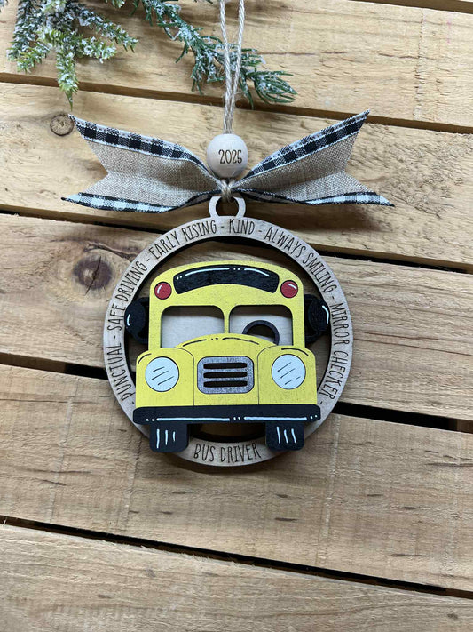 Bus Driver Ornament, Gifts for Bus Driver Gift Teacher Holiday Ornament, Christmas Gifts Teacher Gift for Teacher Christmas, Bus Ornament
