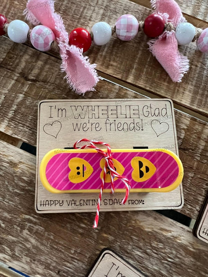 Ready to Ship!! Mini Skateboard Valentine Day Card | Kids Valentine's Day Party goodies | Classroom Valentine Cards | Skater kids